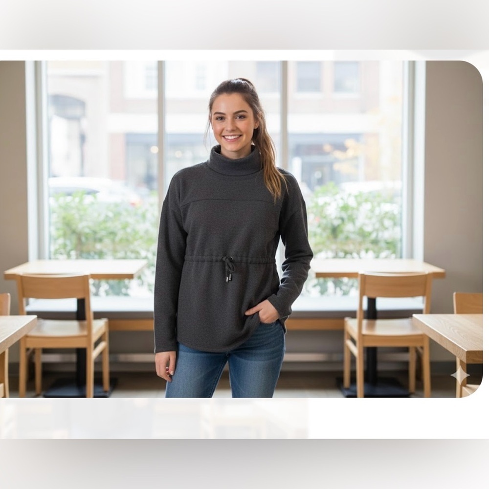 Zella Charcoal Turtleneck Sweater